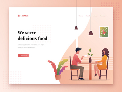 Baratie - Header Illustration design exploration gradation gradient header hero illustration landingpage ui ux vector web website