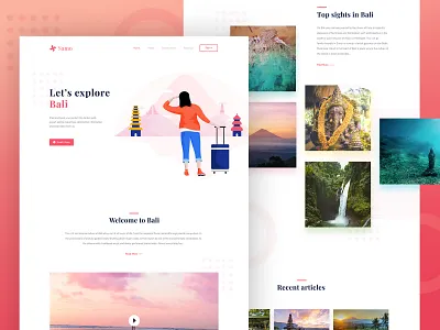 Samo - Landing page for travel website app branding community design exploration gradation gradient header hero illustration landingpage typography ui ux vector web website