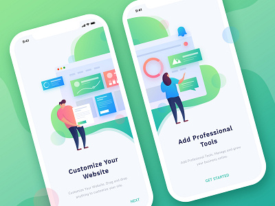 Onboarding Screen Exploration design exploration gradation gradient hero illustration typography ui ux vector web website