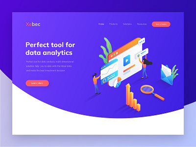 Xebec - Header illustration for data analytics website