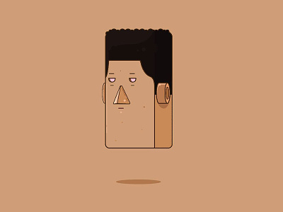 floating face brown face flat fun illustration illustrations shapes