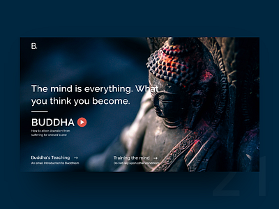 UI Challenge Day 21 - Buddha's Teaching 2018 blu blue buddha ui ui challenge web