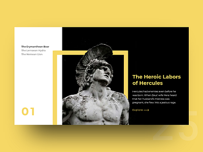 UI Challenge Day 25 - Hercules 2018 awesome design hercules king landing typography ui ui challenge web yellow