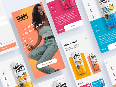 Crook & Marker | Be Unbound abstract alcohol app beer branding clean color concept design ecommerce flat flatdesign minimal organic shopping typography ui ux