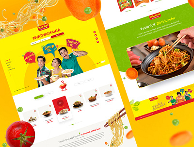Wai Wai Noodles - Web Design creative design creative web design design food website design landing page noodles ui ux ui ux design ui design wai wai noodles wai wai noodles