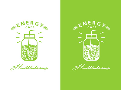Energy Cafe cafe electric energy green healthy healthylifestyle logo logomark spark symbol thunder