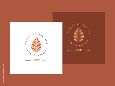 Logo Design - Golden leaf and Patel branding craft design icon illustration leaf logo logodesignlove logodesigns logomark symbol tiger typography vector