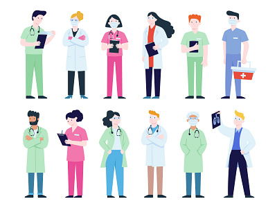 Doctors Illustrations 19 character cold corona virus coronavirus covid covid 19 covid19 doctor doctors flat illustration illustrator infection lungs stay home stayhome staysafe vector workfromhome