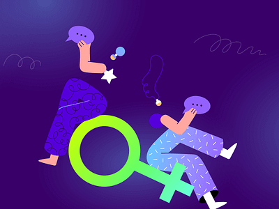 Powerful Messages from Women in Tech Illustration adobe advice creatopy doodle empowerment gradient icon illustration illustrator leading message neon pattern sign style tech technology woman women womens day