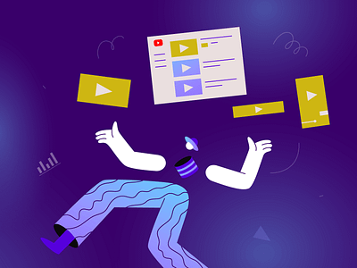 Types of Video Banner Ads Illustration advertisement blue brand business colorful colors creatopy designer gradient graphic illustration illustrator juggler lines marketing neon pattern video video banner youtube ads