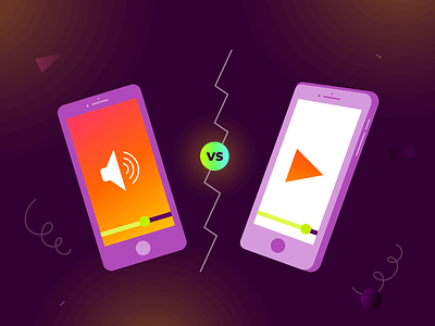 Case Study Illustration ads article audio blog case doodle flat gradient illustration illustrator iphone phone photoshop red study style versus video vs youtube