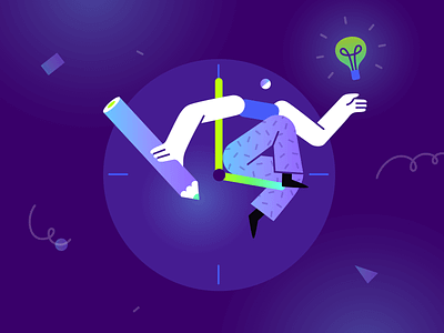 Creative Automation Illustration advice automation business clock colorful creative creativity creatopy design flat gradient how to illustration illustrator pencil production style team time watch