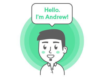 Hello. I'm Andrew! andrew cartoon hello illustration illustrator me vector