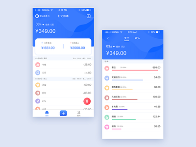 Bookkeeping app（记账app） ui 图标 应用 设计