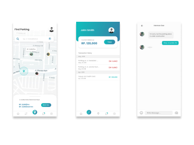 Online Parking app design ui ux