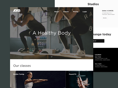 Landing Page Fitness Studio Website fitness fitness studio hero image homepage landingpage webdesign