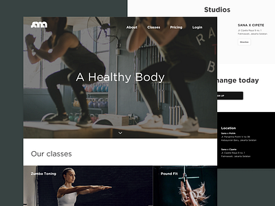 Landing Page Fitness Studio Website