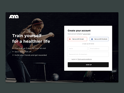 Fitness studio website - sign up create account fields fitness fitness studio website forms gym membership sign in sign up sign up form ui design webdesign website design