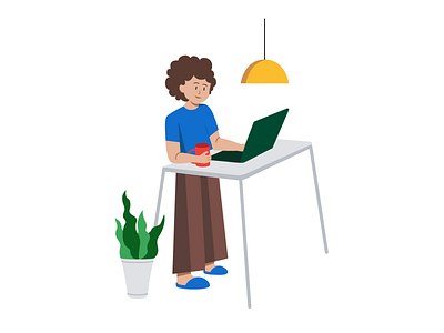 Working from Home standing table startup startup illos technology ui illustration ux illustration vector vector illustration visual design wfh wfh culture wfh culture work from home work zone working from home workspace