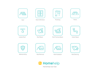 Homehelp Icon Set home app home maintenance icon icon design icon set line art symbol