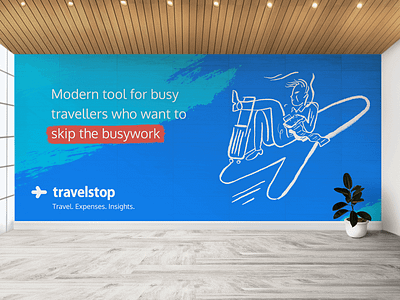 Travelstop Backdrop backdrop brand brand identity brush exhibition backdrop illustration sans serif visual design