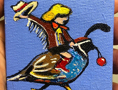 ride acrylic art canvas newyork paint quail romakaras southwest