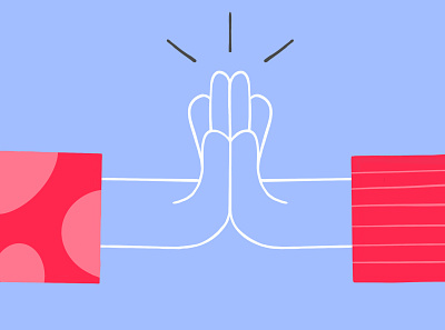 High Five! blue hand illustration hands highfive illustration illustrations red