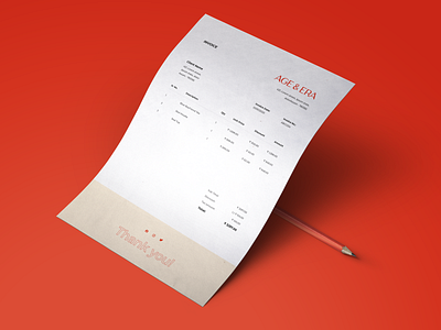 Invoice Design for Age & Era brand design branding design graphic graphic design invoice invoice design minimal stationery