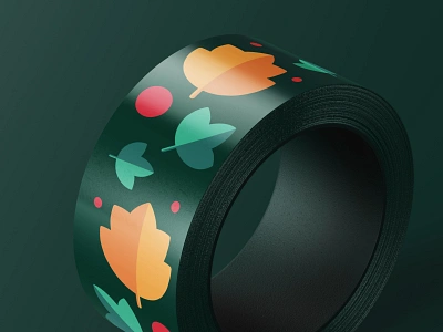 Printed Duct Tape for Cafe Oktober brand design branding cafe branding duct tape graphic design graphics pattern pattern design print