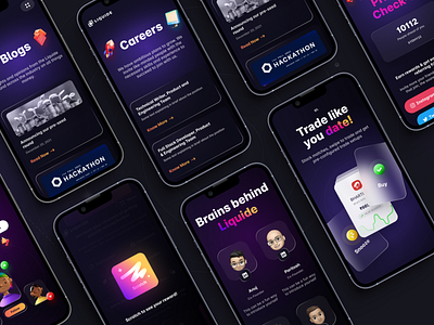 Liquide - Website Design (Responsive) app bank card clean design finance ios minimal mobile mobile design responsive responsive website slide social ui uiux ux web design website website design