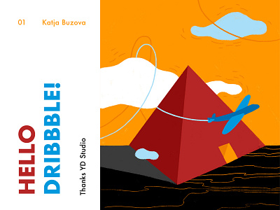 Dribbble Hello! art artist artwork editorial egypt hello illustration plane