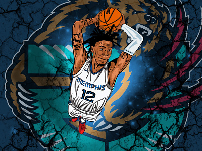 Ja Morant. NBA Illustration 2020 by Rufyo on Dribbble