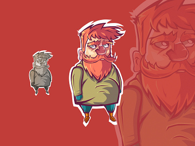 Ginger man design illustration logo vector