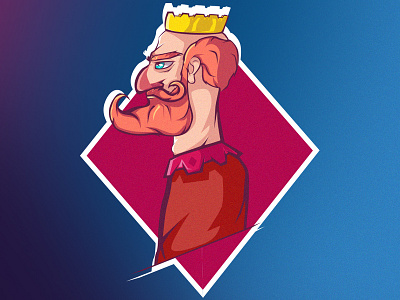 king design illustration logo vector