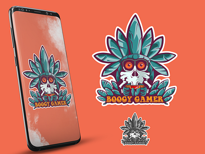 Boogy Gamer design illustration logo vector