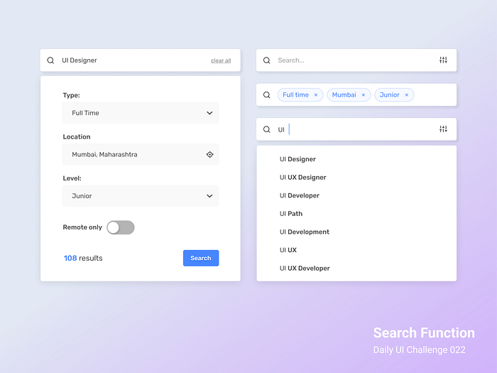 Browse thousands of Advanced Search UI Design images for design