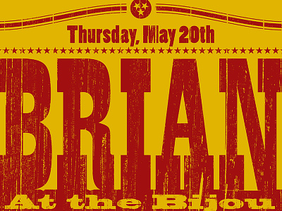 Brian Solis Promo Poster grunge poster red woodtype yellow