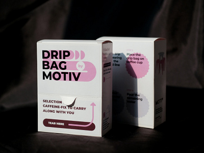 Drip Bag by Motiv coffee drip bag feminine illustration label design motiv coffee roaster shape type typography