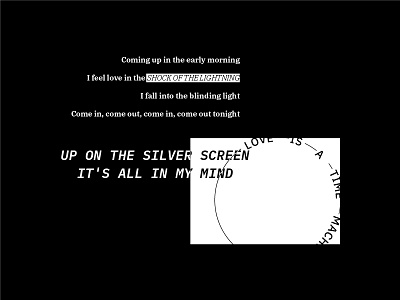 Verse 1, Chorus 1 ibm plex ibm plex mono ibm plex sans ibm plex serif lyric lyrics oasis poster the shock of the lightning type typography