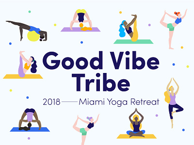 Good Vibe Tribe Option branding design illustrator logo retreat trendy yoga