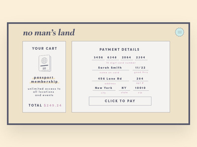 daily ui 002 002 daily 100 daily 100 challenge dailyui dailyui 002 design no mans land payment payment page webdesign