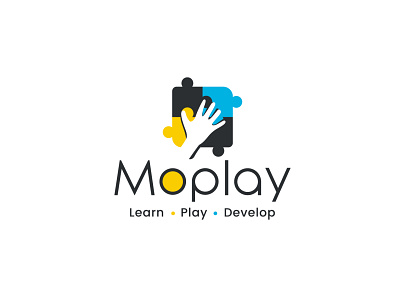 MoPlay branding hand logo illustration kids logo logo design play logo playful puzzle logo