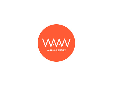 WAAW Agency logo branding circle logo illustration logo logo design minimalist orange logo typogaphy vector