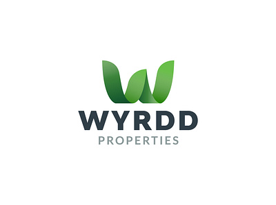 WYRDD logo green logo illustration leaf leaves leaves logo logo logo design properties logo vector