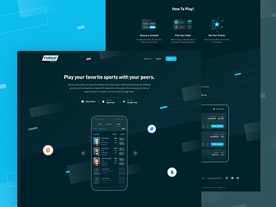 Thrive Fantasy Web Design community design game homepage interface landing page onepage play product sport toglas ui ux