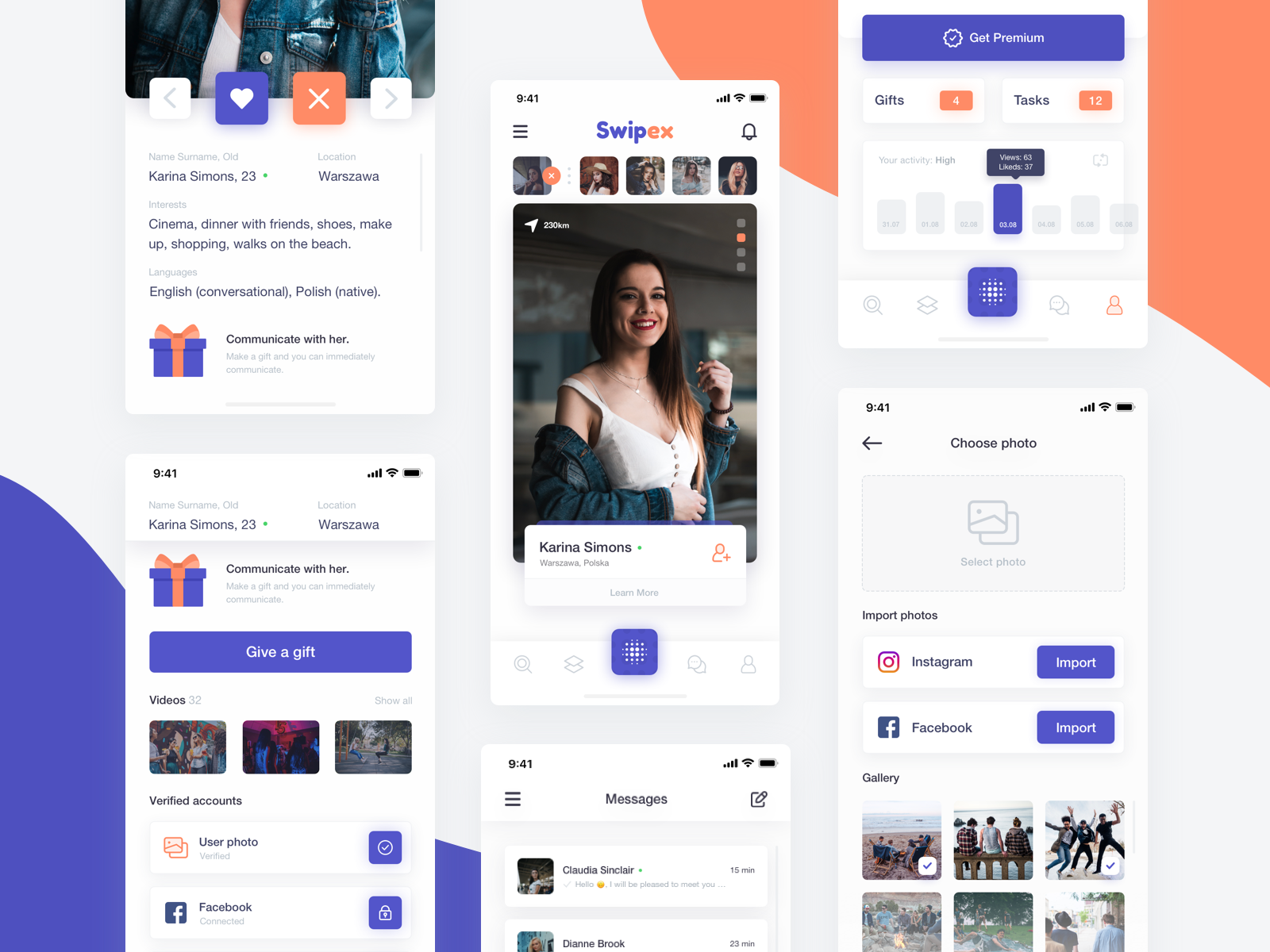 Swipex - Mobile App Concept by Vlad Ermakov for Fireart Studio on Dribbble