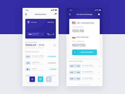 Banking Application - Personal Card app bank card dashboard design ecommerce finance graphics interface money product project sketch ui ux