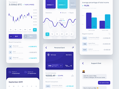 Owner Bank - Application app bank bitcoin crypto currency crypto wallet dashboard data design ecommerce icons interface mobile money product profile progress statistics ui ux