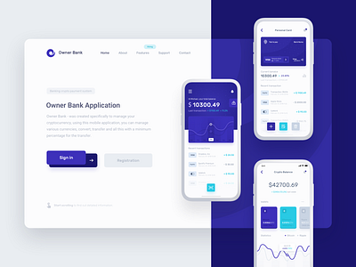 Owner Bank - Promo app bank blockchain cryptocurrency dashboard design ecommerce header interface landing page money product project promo statistics ui ux