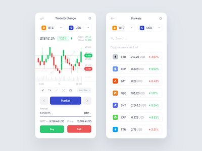 Trading Terminal - App app bank bitcoin card charts cryptocurrency dashboard ecommerce graph interface mobile money product project statistics terminal trading ui ux